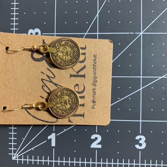 Boho Beauty Retro Coin Drop Earrings Gold - Picture 3 of 5